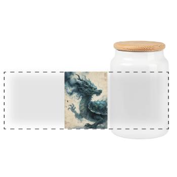 Cosmic Harmony: Xuangui – Infinity - Panoramic Cookie Jar with Wooden Lid - white - Front
