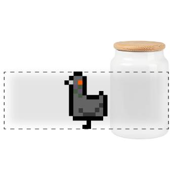 pigeon pixel - Boîte à biscuits avec couvercle en bois - blanc - Devant