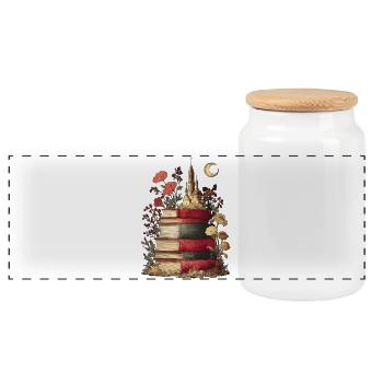 Livres Piles de livres - Boîte à biscuits avec couvercle en bois - blanc - Devant