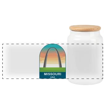 Missouri USA Vintage Travel Poster Art - Panoramic Cookie Jar with Wooden Lid - white - Front
