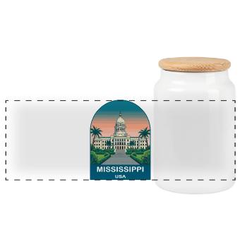 Affiche de voyage vintage Mississippi USA - Boîte à biscuits avec couvercle en bois - blanc - Devant