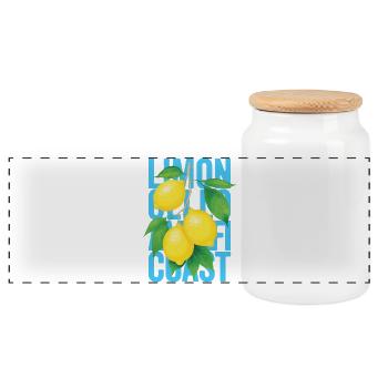 Limoncello Zitronen Amalfi Italien Sommer - Panorama Keksdose mit Holzdeckel - Weiß - Vorne