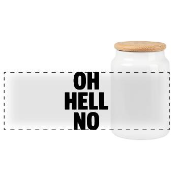 Oh Hell No - Panoramic Cookie Jar with Wooden Lid - white - Front