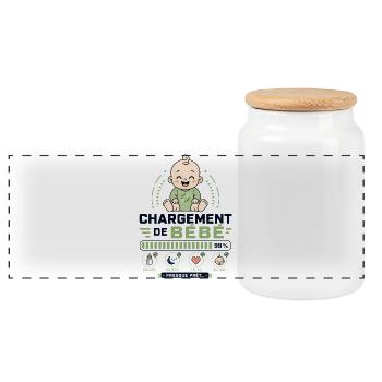 Chargement De Bébé Presque Prêt 99% - Boîte à biscuits avec couvercle en bois - blanc - Devant