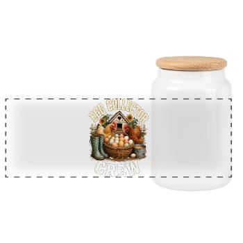 EGG COLLECTOR CREW - Panorama Keksdose mit Holzdeckel - Weiß - Vorne