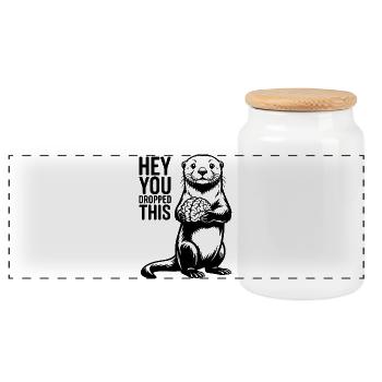 Cerveau de loutre, hé, tu as laissé tomber ce sarcasme, drôle. - Boîte à biscuits avec couvercle en bois - blanc - Devant