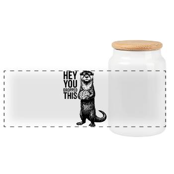 Cerveau de loutre, hé, tu as laissé tomber ce sarcasme, drôle. - Boîte à biscuits avec couvercle en bois - blanc - Devant