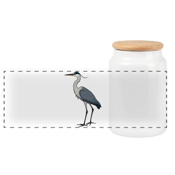 Héron cendré - Boîte à biscuits avec couvercle en bois - blanc - Devant