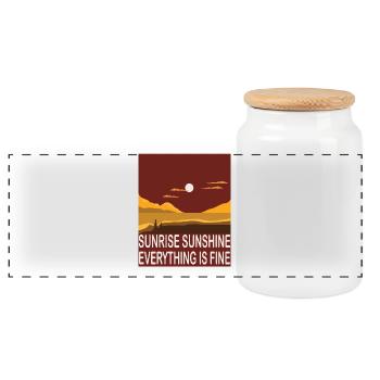 Sunrise Sunshine - Panorama Keksdose mit Holzdeckel - Weiß - Vorne