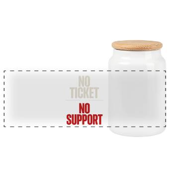 No Ticket No Support Informatiker IT Administrator - Panorama Keksdose mit Holzdeckel - Weiß - Vorne