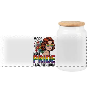 Pride Month LGBTQ – Mehr Stolz, weniger Vorurteile - Panorama Keksdose mit Holzdeckel - Weiß - Vorne