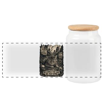 Chats en ruines : Survie - Boîte à biscuits avec couvercle en bois - blanc - Devant