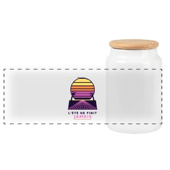 Été Éternel Tote Retro - Boîte à biscuits avec couvercle en bois - blanc - Devant