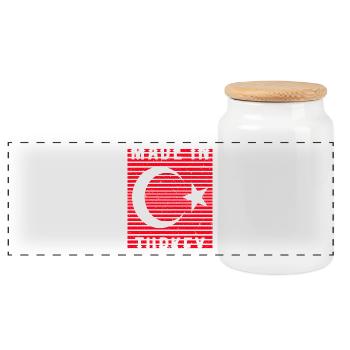 Made In Turkey Türkei Heimatland - Panorama Keksdose mit Holzdeckel - Weiß - Vorne