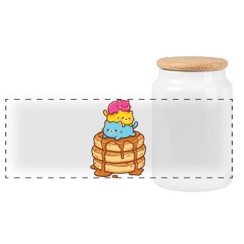 Pride Month LGBTQ - Pansexual Cats - Panoramic Cookie Jar with Wooden Lid - white - Front