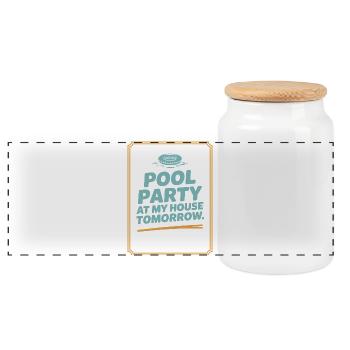 Poolparty Bring The Pool Sommer Pool Party Spruch - Panorama Keksdose mit Holzdeckel - Weiß - Vorne