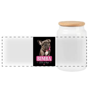 Fille PDG de la sieste - Boîte à biscuits avec couvercle en bois - blanc - Devant