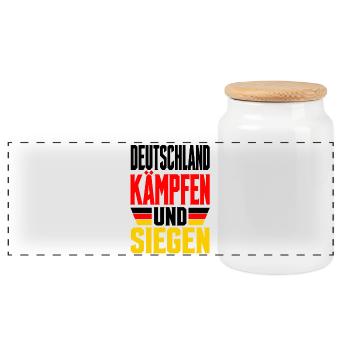 Deutschland Fan - Panorama Keksdose mit Holzdeckel - Weiß - Vorne