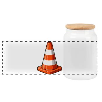 Graphique pop art Traffic Cone - Boîte à biscuits avec couvercle en bois - blanc - Devant