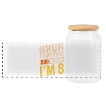 Anniversaire 8 Ans Enfant Garçon Drôle Cadeau - Boîte à biscuits avec couvercle en bois - blanc - Devant