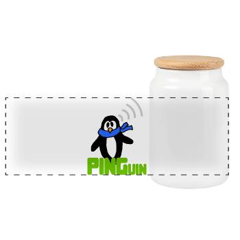 PINGuin Nerd blague Geek Humour IT - Boîte à biscuits avec couvercle en bois - blanc - Devant