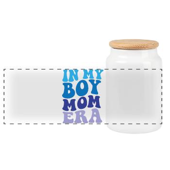 In my Boy Mom era - Panorama Keksdose mit Holzdeckel - Weiß - Vorne