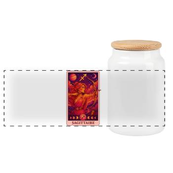 Tarot Sagittaire - Boîte à biscuits avec couvercle en bois - blanc - Devant