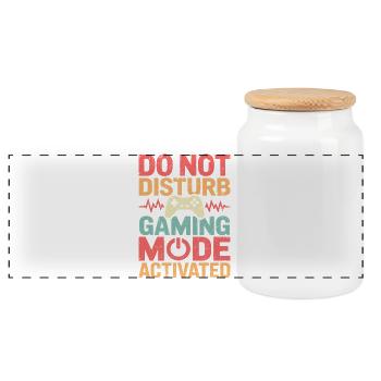 Gaming Modus Aktiviert Do Not Disturb - Panorama Keksdose mit Holzdeckel - Weiß - Vorne