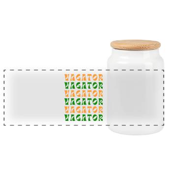 Motif rétro indien Vagator - Boîte à biscuits avec couvercle en bois - blanc - Devant
