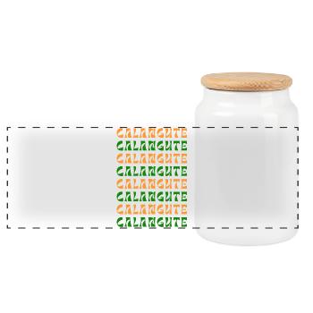 Motifs de calangute Vagues Impression - Boîte à biscuits avec couvercle en bois - blanc - Devant