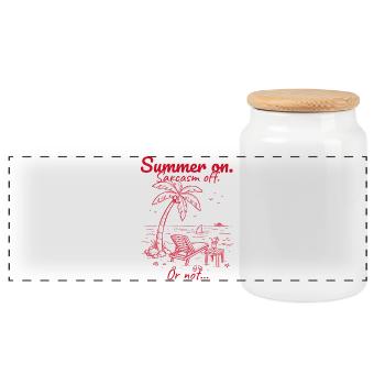 L’été commence. Sarcasme désactivé. Rouge. - Boîte à biscuits avec couvercle en bois - blanc - Devant