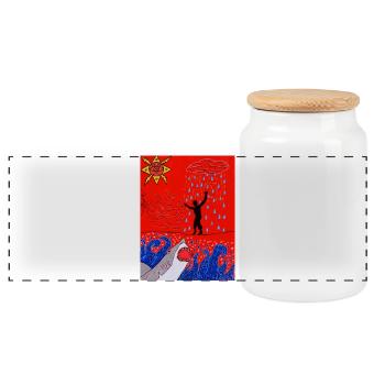 Cet équilibre mental subtil - Boîte à biscuits avec couvercle en bois - blanc - Devant