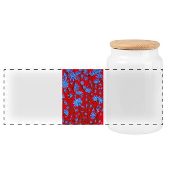 Fleurs de chicorée - Boîte à biscuits avec couvercle en bois - blanc - Devant
