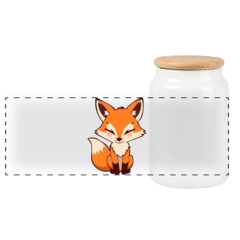 Renard mignon cadeau Amoureux de la nature randonneur - Boîte à biscuits avec couvercle en bois - blanc - Devant