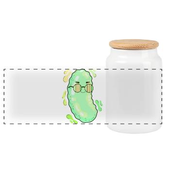 Schicke Pickle-Sonnenbrillen - Panorama Keksdose mit Holzdeckel - Weiß - Vorne