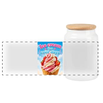 Glace pour les jours froids - Boîte à biscuits avec couvercle en bois - blanc - Devant