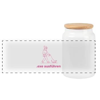Exe ausführen Informatik Programming Geschenk pink - Panorama Keksdose mit Holzdeckel - Weiß - Vorne