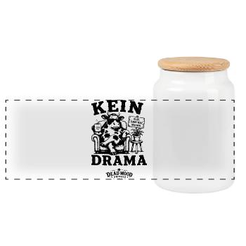 Kein Drama Lustige Kuh Dead Mood Animals - Panorama Keksdose mit Holzdeckel - Weiß - Vorne