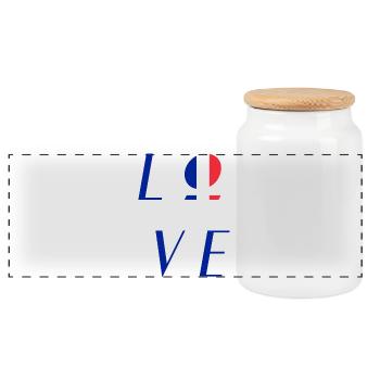 Logo tricolore France France - Boîte à biscuits avec couvercle en bois - blanc - Devant