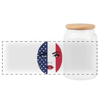 250e anniversaire des États-Unis - Boîte à biscuits avec couvercle en bois - blanc - Devant