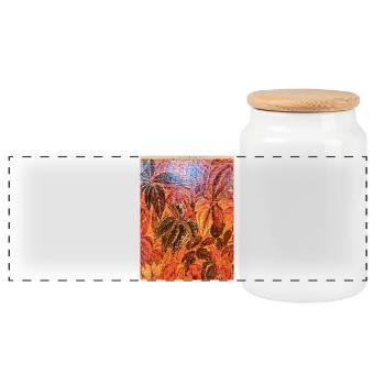 Feuilles d’automne Jeu de couleurs - Boîte à biscuits avec couvercle en bois - blanc - Devant