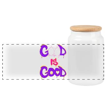 Good_is_good - Boîte à biscuits avec couvercle en bois - blanc - Devant
