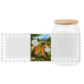 Robin Bling – Jeu de mots drôle avec Robin Bird - Boîte à biscuits avec couvercle en bois - blanc - Devant