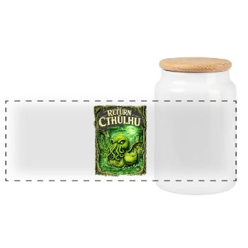 Le retour de Cthulhu - Boîte à biscuits avec couvercle en bois - blanc - Devant