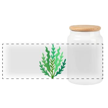 Algues - Boîte à biscuits avec couvercle en bois - blanc - Devant
