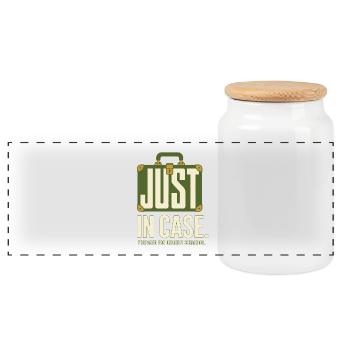 Au cas où – Humour pour les voyageurs - Boîte à biscuits avec couvercle en bois - blanc - Devant