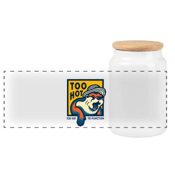 Trop chaud pour fonctionner mème - Boîte à biscuits avec couvercle en bois - blanc - Devant