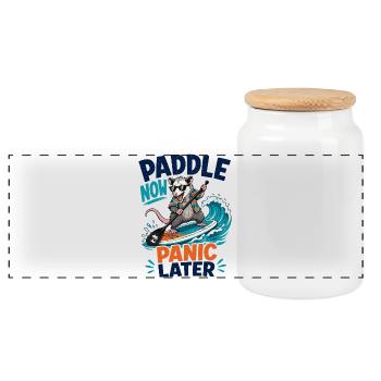 Impression arrière | SUP Paddleboard Board Stand Up Paddle - Boîte à biscuits avec couvercle en bois - blanc - Devant
