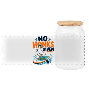 Backprint | SUP Paddleboard Board Stand Up Paddle - Panoramic Cookie Jar with Wooden Lid - white - Front