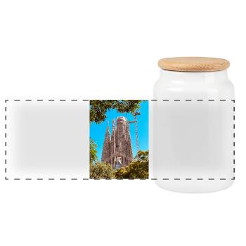 Sagrada Família : l’icône de Barcelone - Boîte à biscuits avec couvercle en bois - blanc - Devant